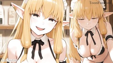 Sousou no Frieren hentai animation - big tits Serie cosplay coffee maid blow job for her boss