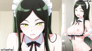 Oshi no Ko hentai Adult animation - big tits Frill Shiranui cosplay coffee maid blow job for her lord