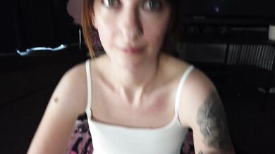 skinny babe busts her pussy dripping squirt filled with cum POV