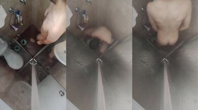 My roomie records me giving myself an anal shower