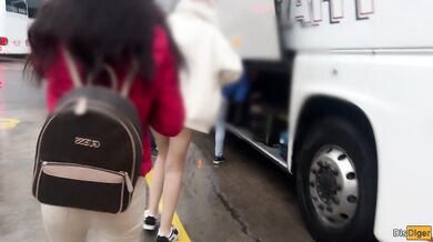 Got Hard Cock On Public Bus And Brunette Helped Me Cum