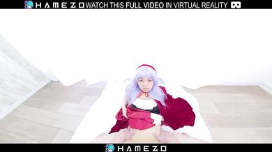 Japanese girl in Little Red Riding Hood costume Mami Kawai gets a hot fuck,in VR.