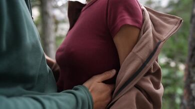 Nature inspired us and we couldn't resist. Kisses. touches, everything felt right in that moment.