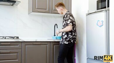 RIM4K. Dude gets his anus licked for the first time before fucked two lovely hotties