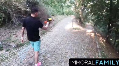 Woodland Chase, Topless Alexis Hunts Horny Pranksters!