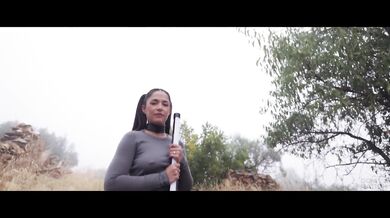 Beautiful PAWG gets ass punished and tied up for a piss drink in an olive grove