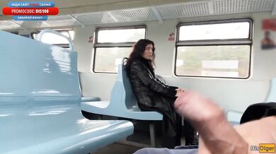 Public Dick Flashing on Train - Stranger Girl was Shocked when Saw my Hard Cock