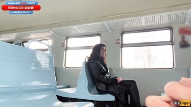 Public Dick Flashing on Train - Stranger Girl was Shocked when Saw my Hard Cock