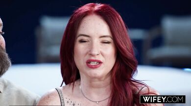 WIFEY Redheaded Hotwife Peach Gets Tag-Teamed By Two Huge BBCs While Hubby Cheers On