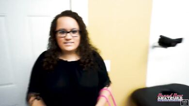 Busty Brunette Harper B BBW Audition Sloppy Deepthroat Greedy Swallow!