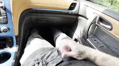 Horny Car Pee And Cum