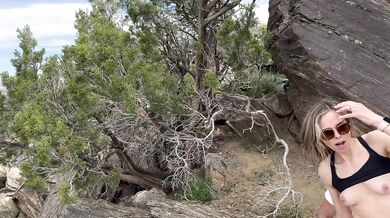 Public double creampie from husband and his friend while hiking in Joshua Tree / Sloppy seconds