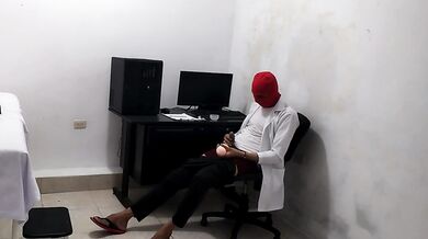 Perverted doctor masturbates after treating a cute patient