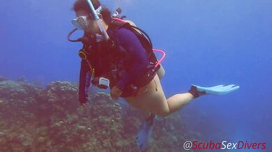We take her bikini bottom off for some fun at the bottom of the sea!