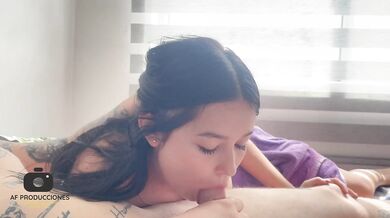 I my little stepsister hard while she is talking to her boyfriend on the call. I in his mouth.