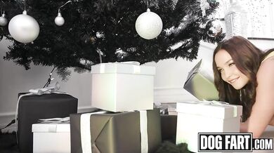 DOGFART - Busty Rissa May Devours Stepdad's Massive Holiday Cock