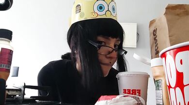 Eating a delicious burger