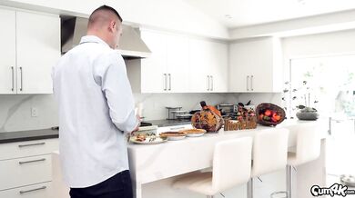 CUM4K Jade Kush Lets Stepbro Feast On Her Breast And Thighs For Thanksgiving