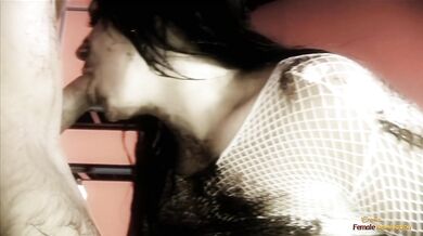 Covered in chocolate while banging excites the brunette enough to ride until the chair breaks
