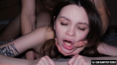 CumDumpsterTeens - TEEN POLLY DOLLIE ROUGH FUCKED - Girthy Cock Stretches Her Pink Pussy