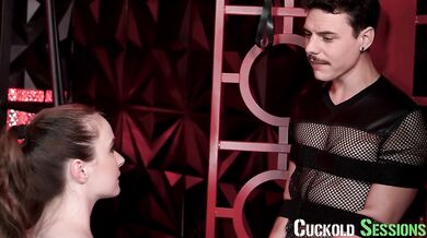 CuckoldSessions - Hot Busty Babe Cucks Her BDSM BF And GETS DP'D HARD