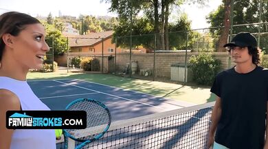 Fit Step Mother Drains Her Stepson's Tennis Balls