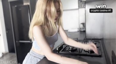Step Sister Catches Me Jerking Off and Offers to Help Me Cum