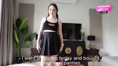 I measured my panties in front of my stepbrother—he got turned on and fucked me right away.
