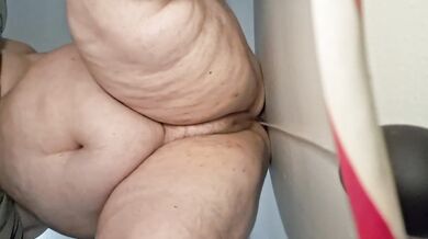 BBW mom takes huge dragon dildo up her ass