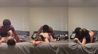 PAWG gets fucked in her boyfriends bed by her Boss