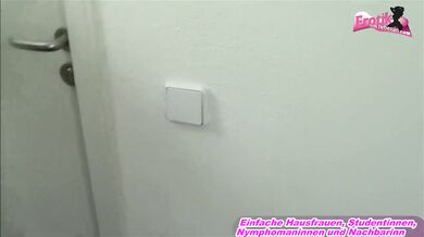 Willing German slut gets fucked in the middle of the stairwell