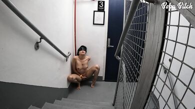 Publicly blindfolded and handcuffed + fingering til orgasm | XBIZ Thank You Vid