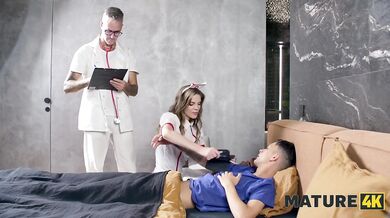 MATURE4K. Sexy Czech nurse is having sex with her patient right in front of the doctor