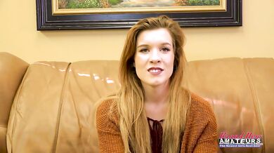 Lusty Ginger Keaton Finger Fucks Her Twat To Give A Deep BJ!