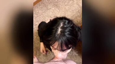 Goth Girl Demonstrates Her Deepthroating Abilities On Thick White Cock