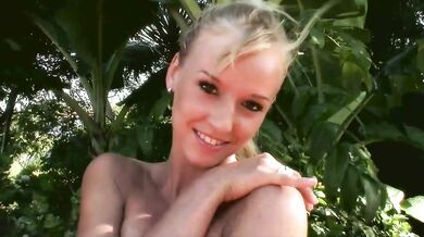 Walk Into The Garden With This Beauty So She Can Show You Her Pretty Pussy