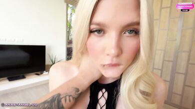 POV: Busty Blonde Lets Me Lick Her Wet Sweet Pussy Before I Fuck Her Really Hard | Anastangel