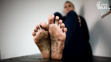 Dirty feet from barefoot walking (POV dirty feet, dirty bare feet, foot goddess, sexy soles toes)