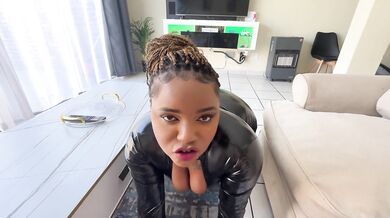Big Booty Ebony Helps a White Guy Relieve His Stress