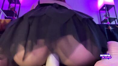 EMO GIRL RIDES DILDO IN MINI SKIRT | NYMPH_CANDY