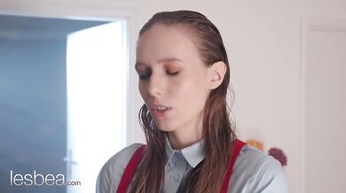 Lesbea Mia Trejsi and big tits Swedish babe dominant lesbian strapon orgasm