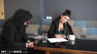 He didn't expect his tiny cock to be sucked off in his job interview