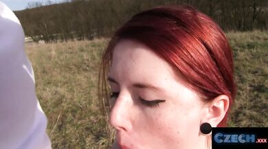 Redheaded 24 Year Old Czech Babe Fucked Outside - CZECH XXX