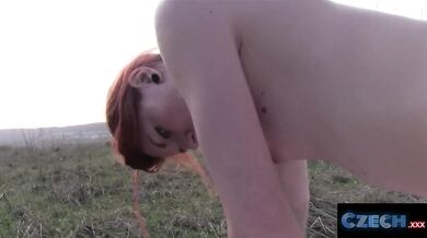 Redheaded 24 Year Old Czech Babe Fucked Outside - CZECH XXX