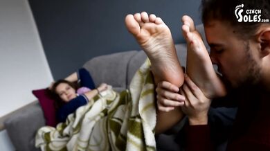 Perfect soles worship (foot worship, socks, soft soles, sexy feet, roommate feet, foot licking)
