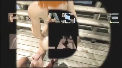 Beachside cartoon babe getting pussy fucked