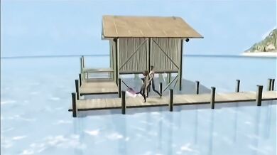 Beachside cartoon babe getting pussy fucked