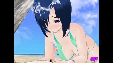 HENTAI PROS - Blonde, Raven, And Blue Haired Babes Take Turns Riding And Sucking A Big Cock