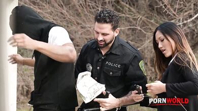 Corrupt Cop May Thai Takes An Interracial DP Pounding At The Police Station