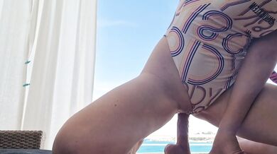 Ridding on terrasa big dick Hot milf orgasm